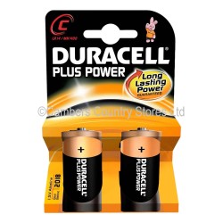 Duracell Plus Power Batteries C x 2 Pack